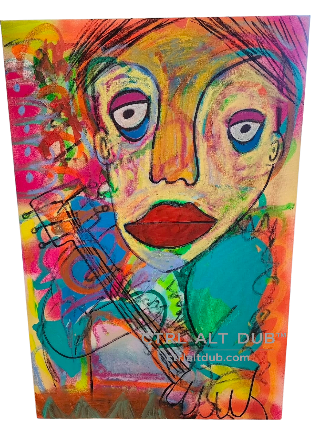 Ctrl Alt Dub original mixed media painting 24x36 inches